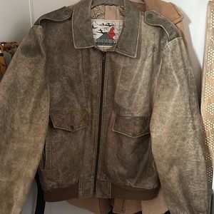 Vintage leather bomber jacket